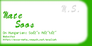 mate soos business card